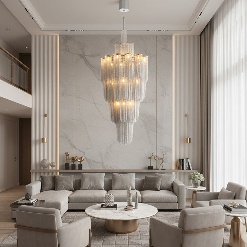 Cascade Silver Chandelier