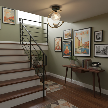 Ceramic Bird Ceiling Lamp