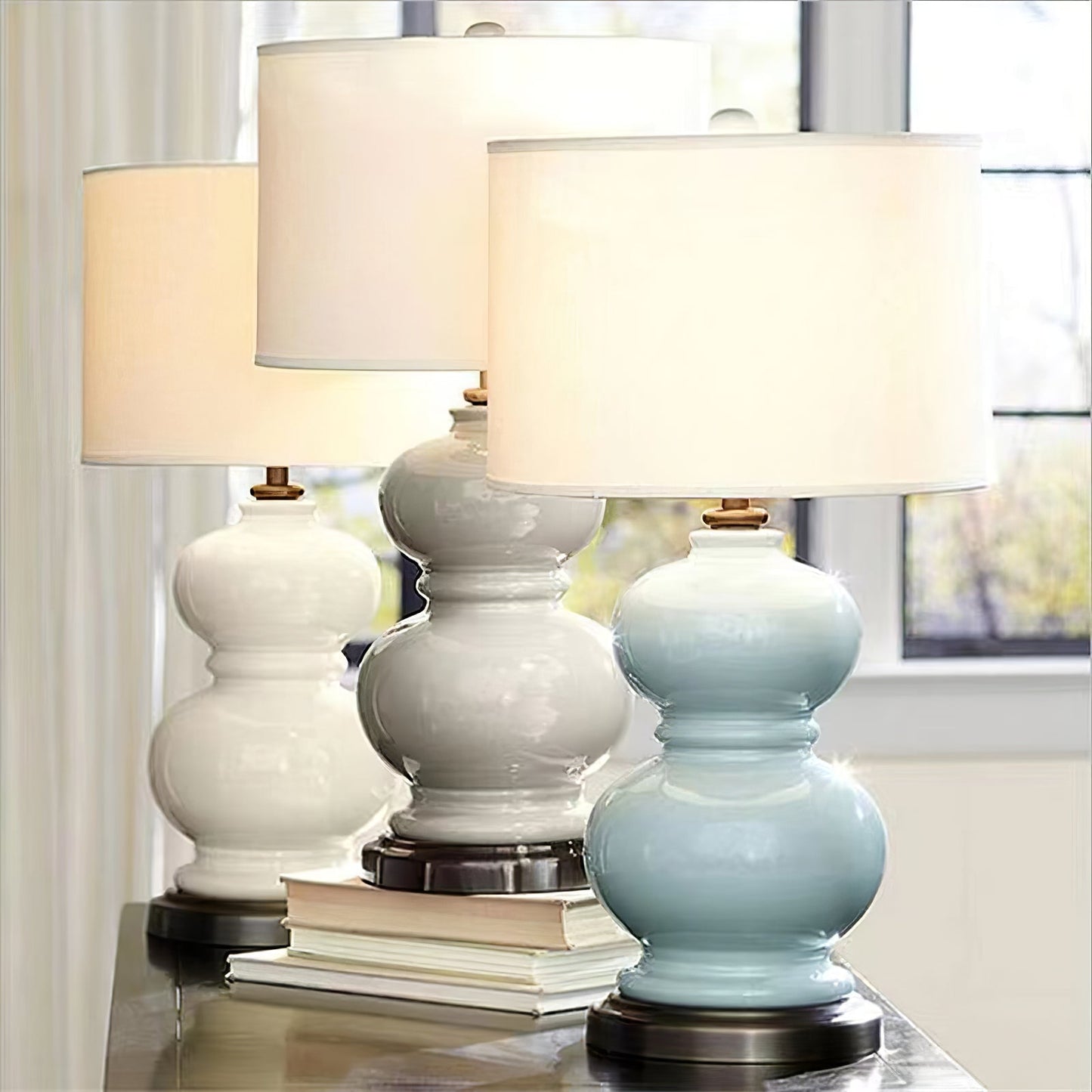 Ceramic Gourd Table Lamp