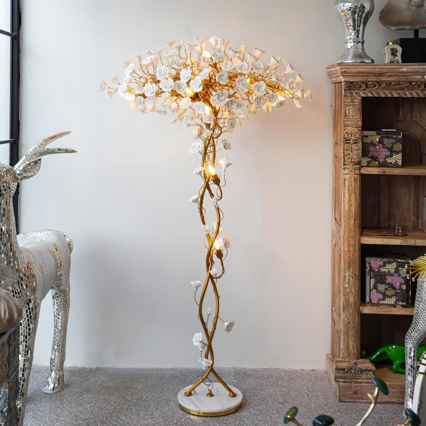 Ceramic Flower Floor Lamp