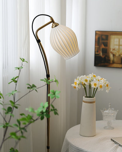 Ceramic Ribbed Floor Lamp