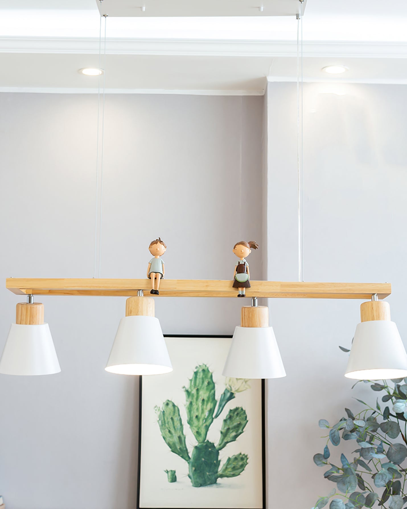 Cone Wood Chandelier