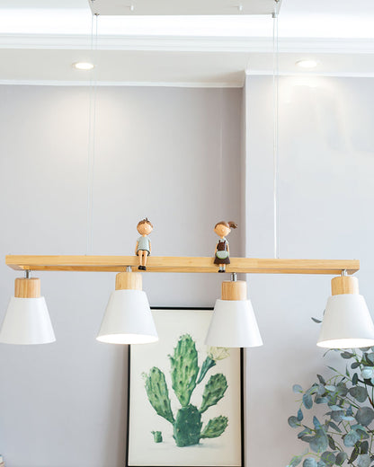 Cone Wood Chandelier