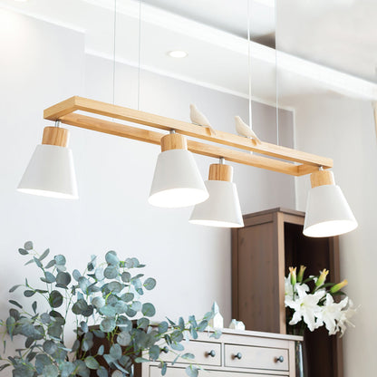 Cone Wood Chandelier