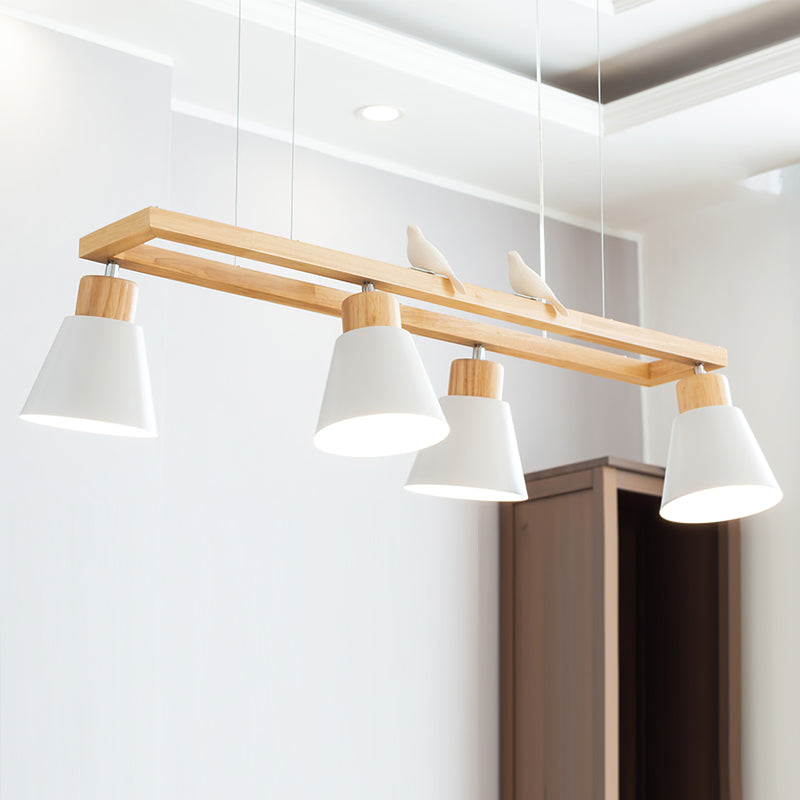 Cone Wood Chandelier