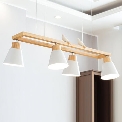 Cone Wood Chandelier