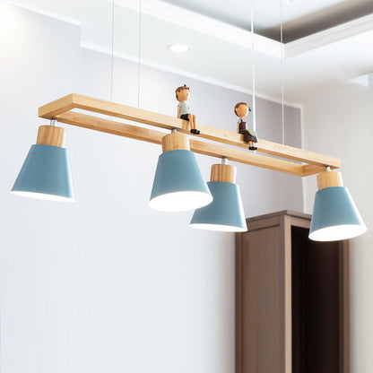 Cone Wood Chandelier