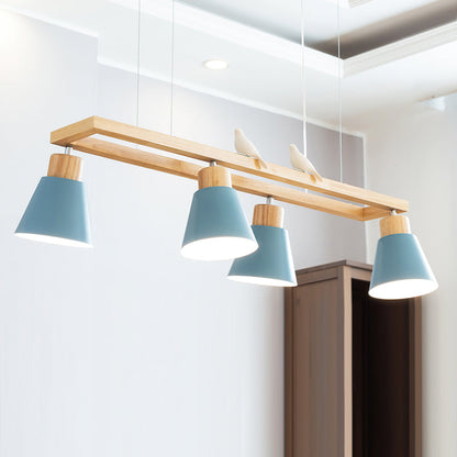 Cone Wood Chandelier