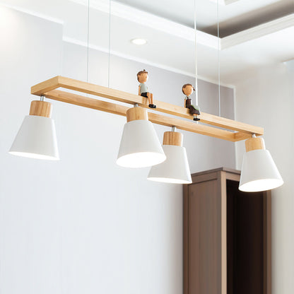 Cone Wood Chandelier