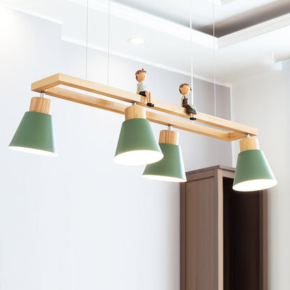 Cone Wood Chandelier