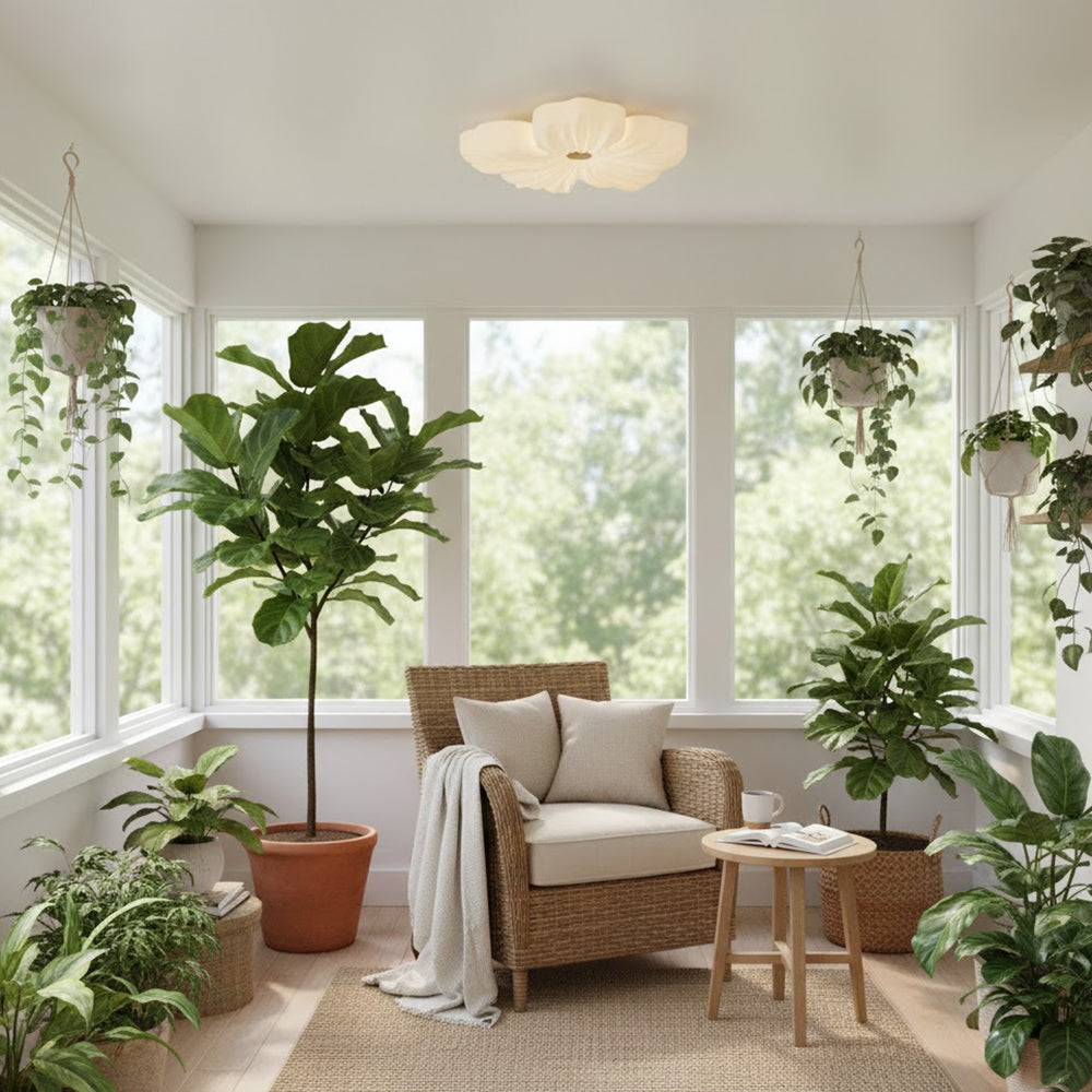 Cream Flower Ceiling Lamp