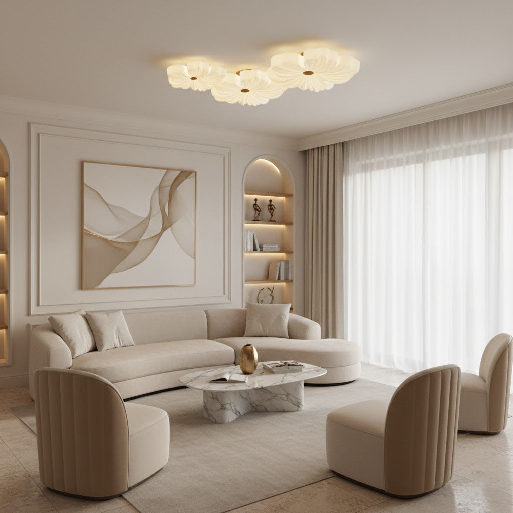 Cream Flower Ceiling Lamp