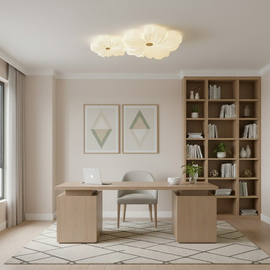 Cream Flower Ceiling Lamp