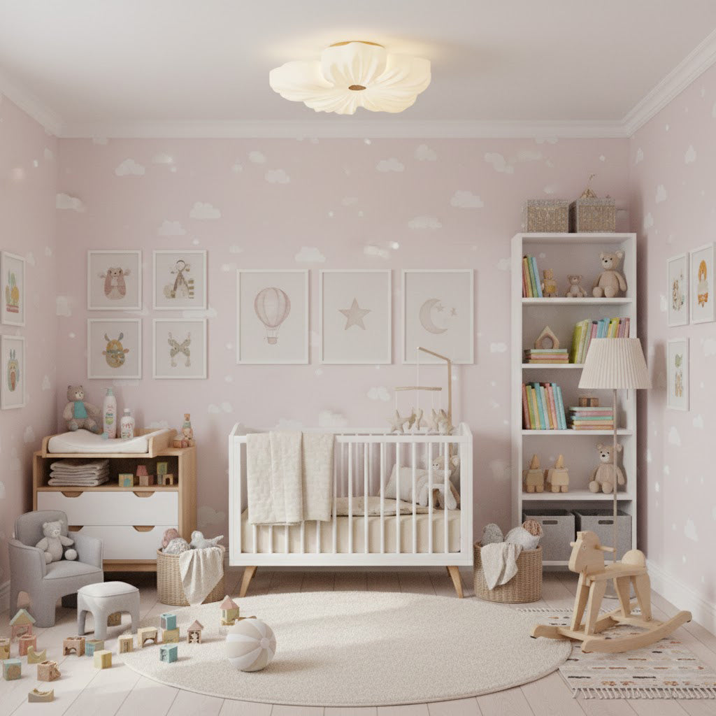 Cream Flower Ceiling Lamp