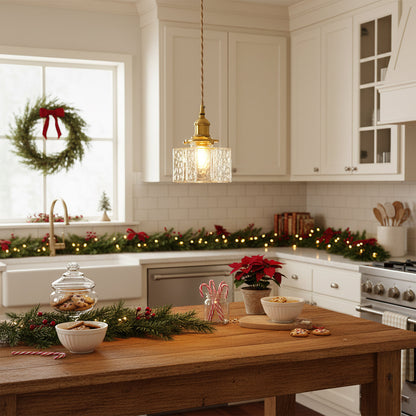 Jewel Glass Brass Pendant Light