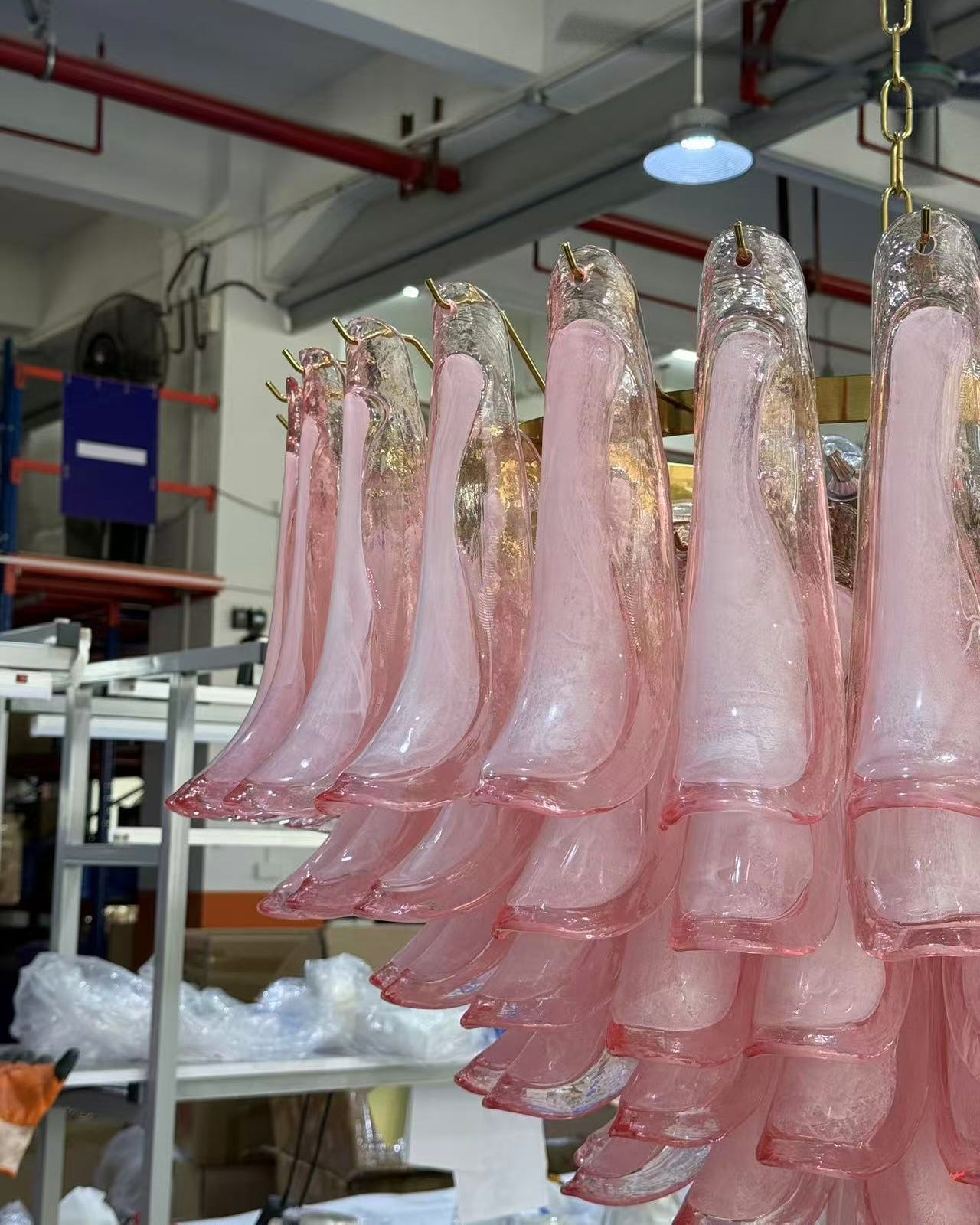 Pink Saddle Chandelier