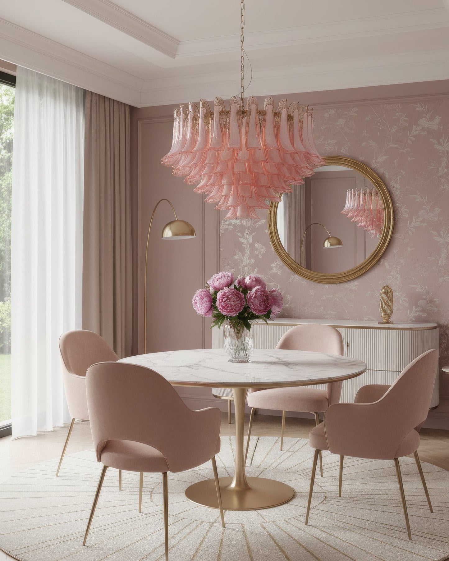 Pink Saddle Chandelier