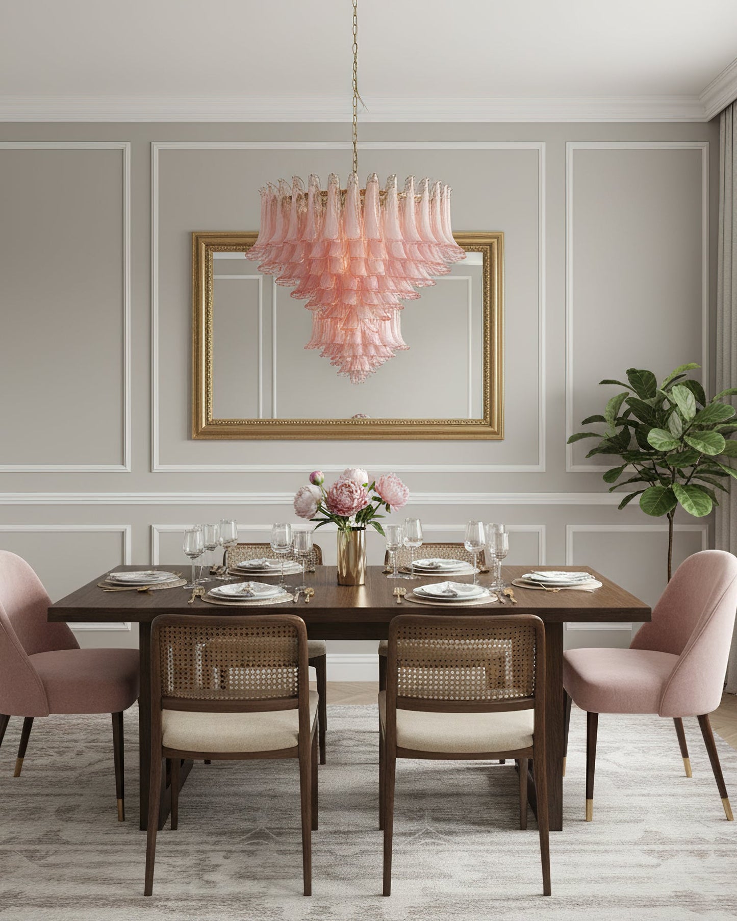 Pink Saddle Chandelier