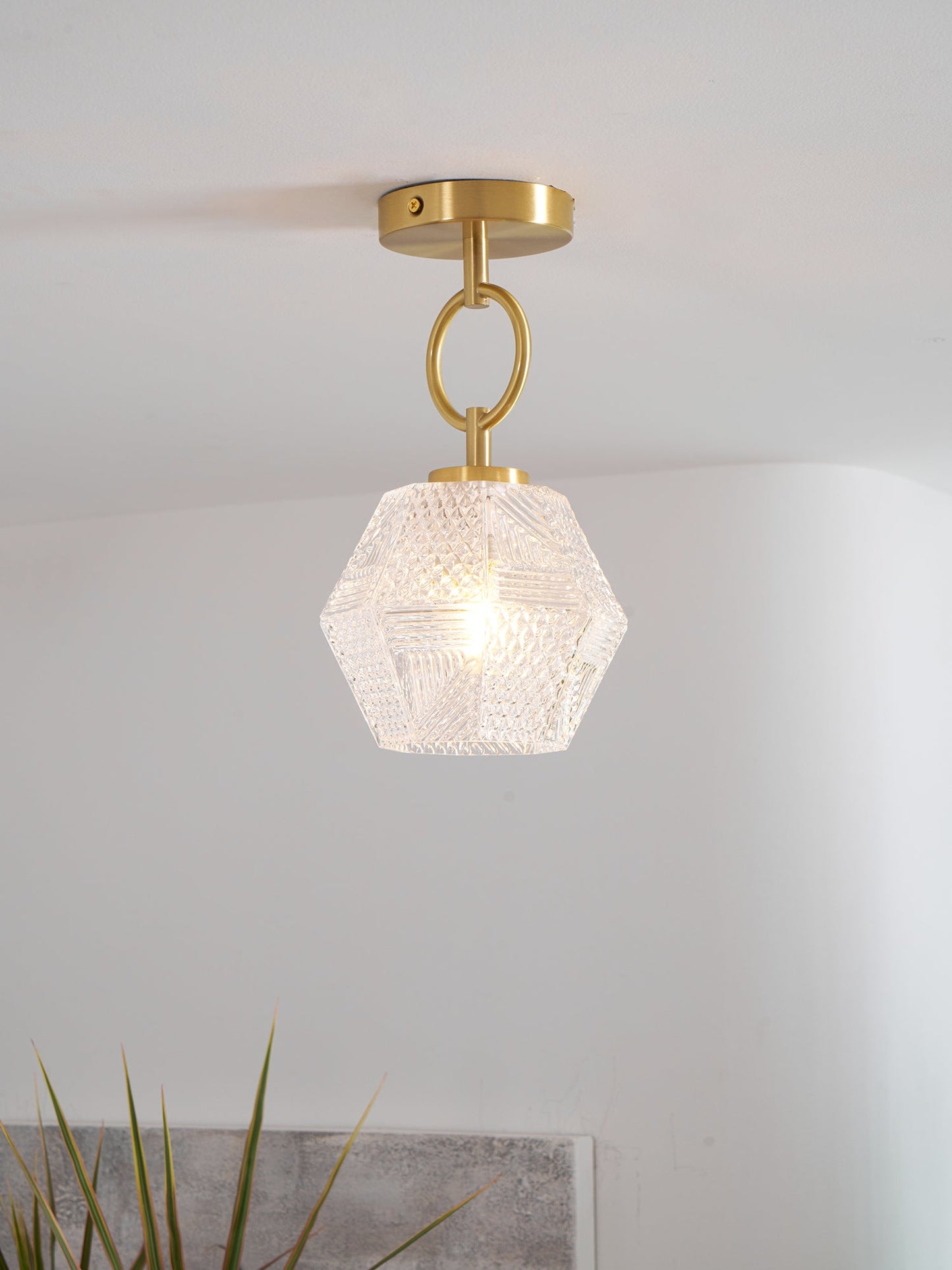 Diamond Cut Art Deco Ceiling Light