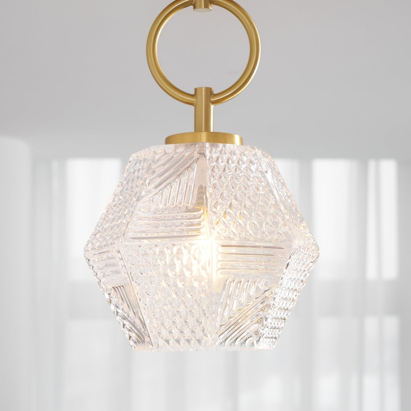 Diamond Cut Art Deco Ceiling Light