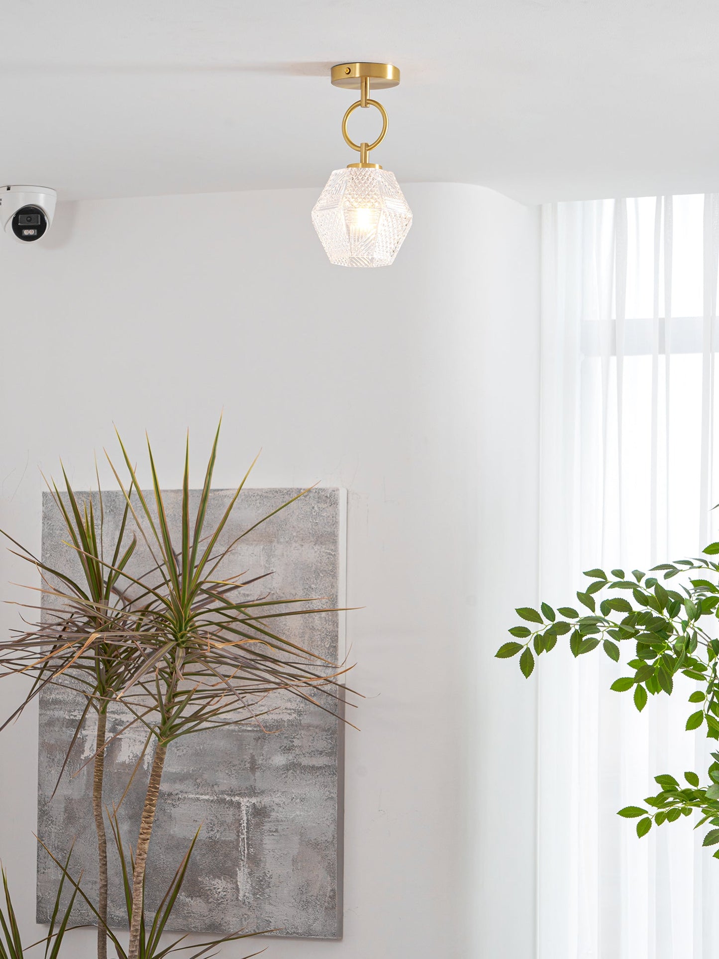 Diamond Cut Art Deco Ceiling Light