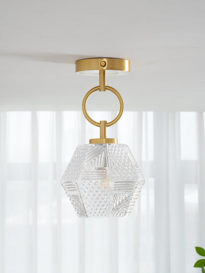 Diamond Cut Art Deco Ceiling Light