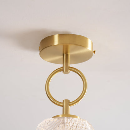 Diamond Cut Art Deco Ceiling Light