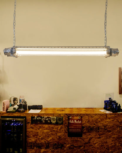 Double Tube Silver Chandelier