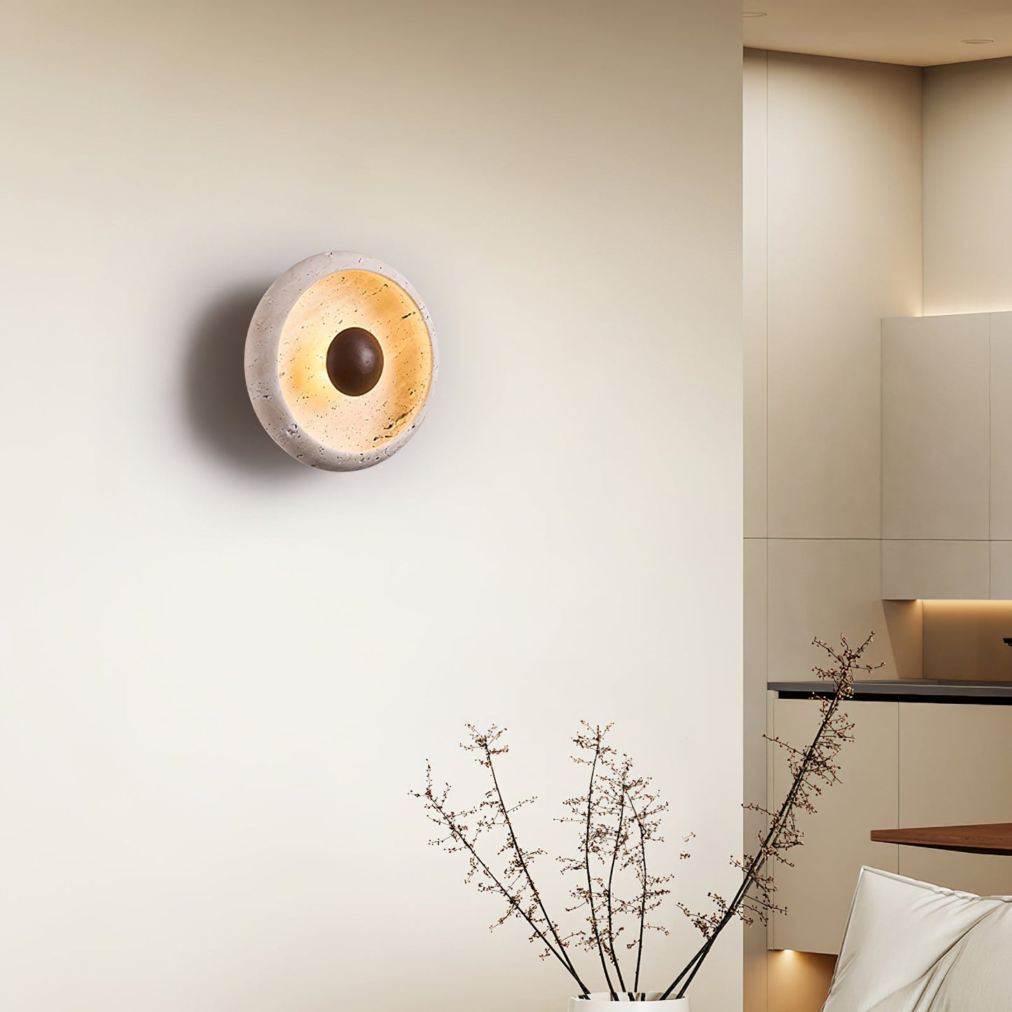 Eala Travertine Wall Lamp