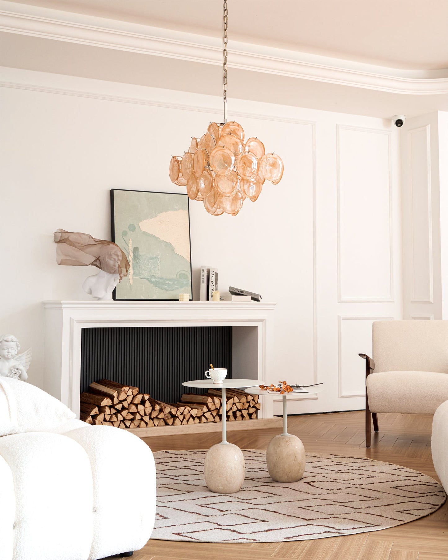 Ellie Yellow Disc Murano Chandelier