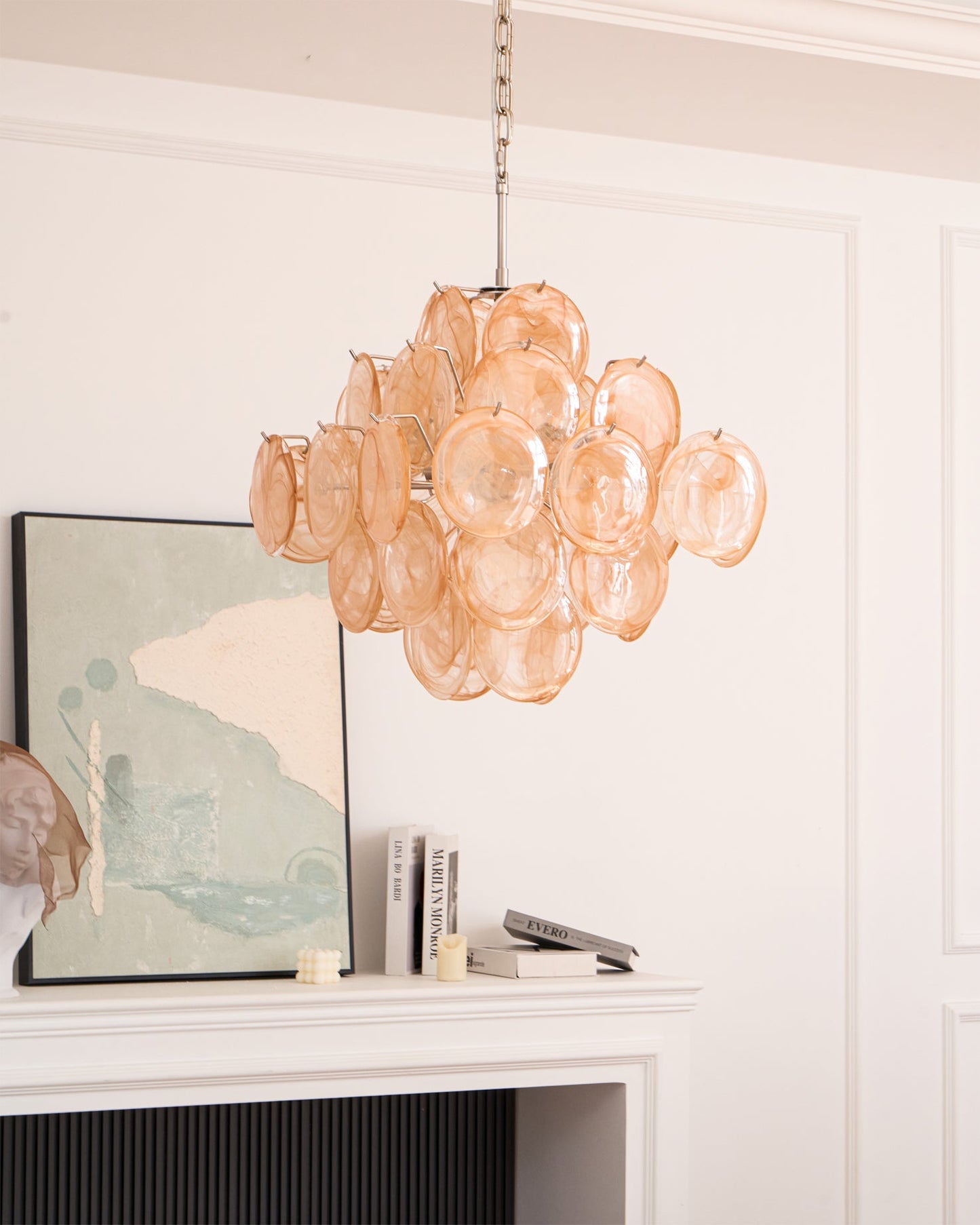 Ellie Yellow Disc Murano Chandelier