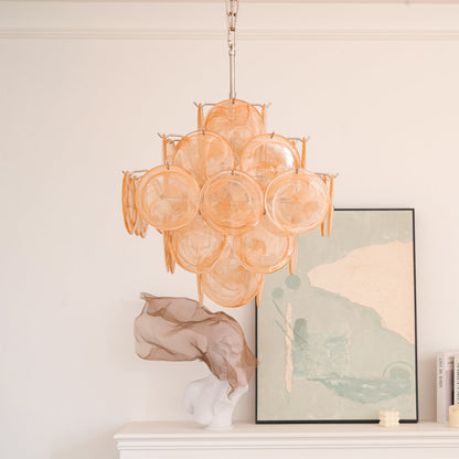 Ellie Yellow Disc Murano Chandelier