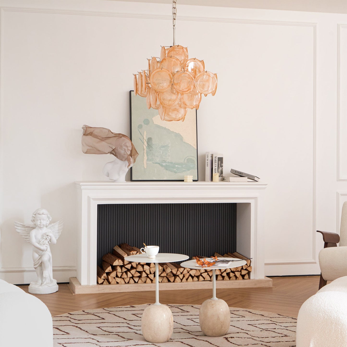 Ellie Yellow Disc Murano Chandelier