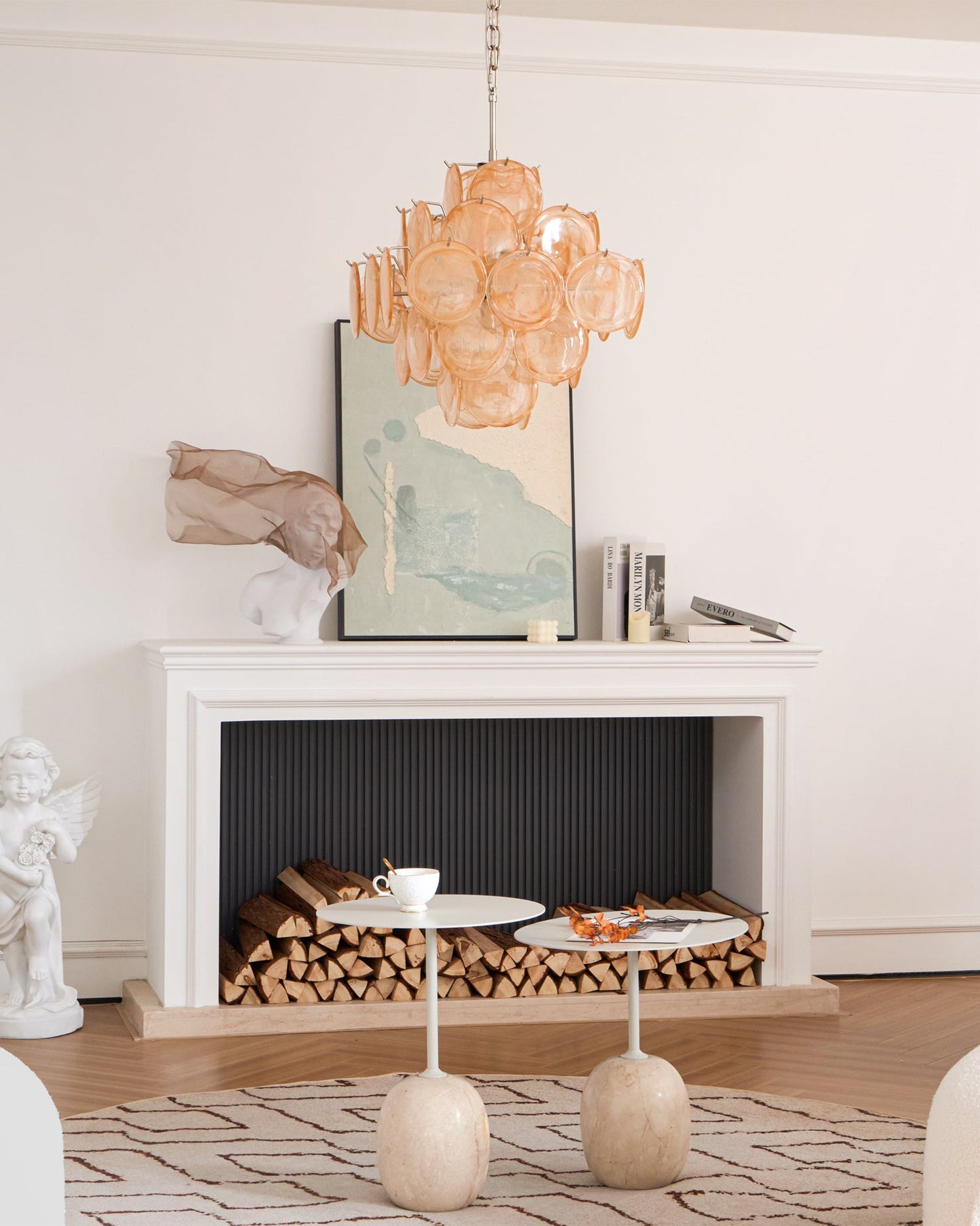 Ellie Yellow Disc Murano Chandelier