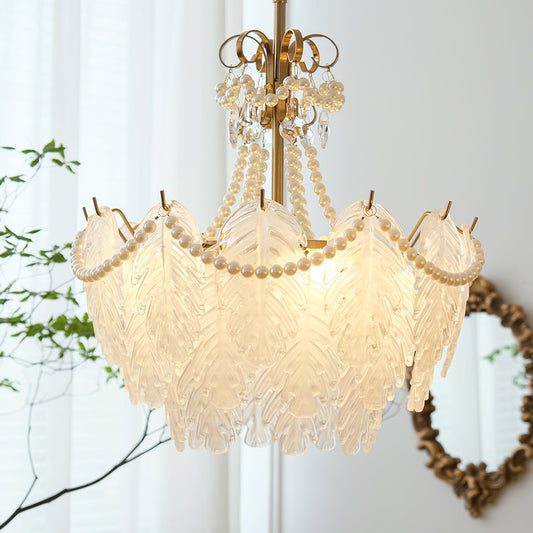 Feather Glass Chandelier