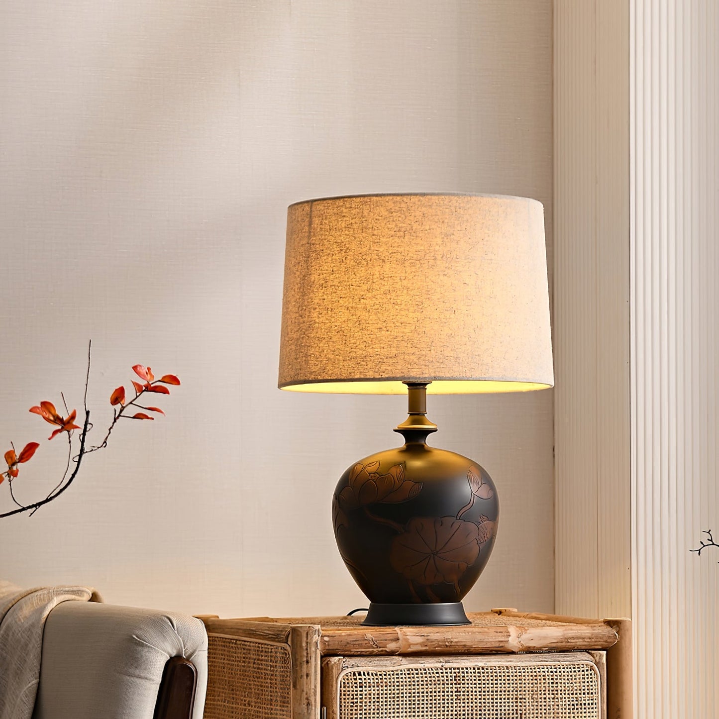 Fish Motif Ceramic Table Lamp