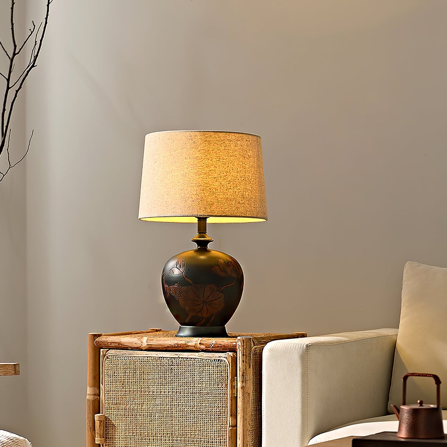 Fish Motif Ceramic Table Lamp