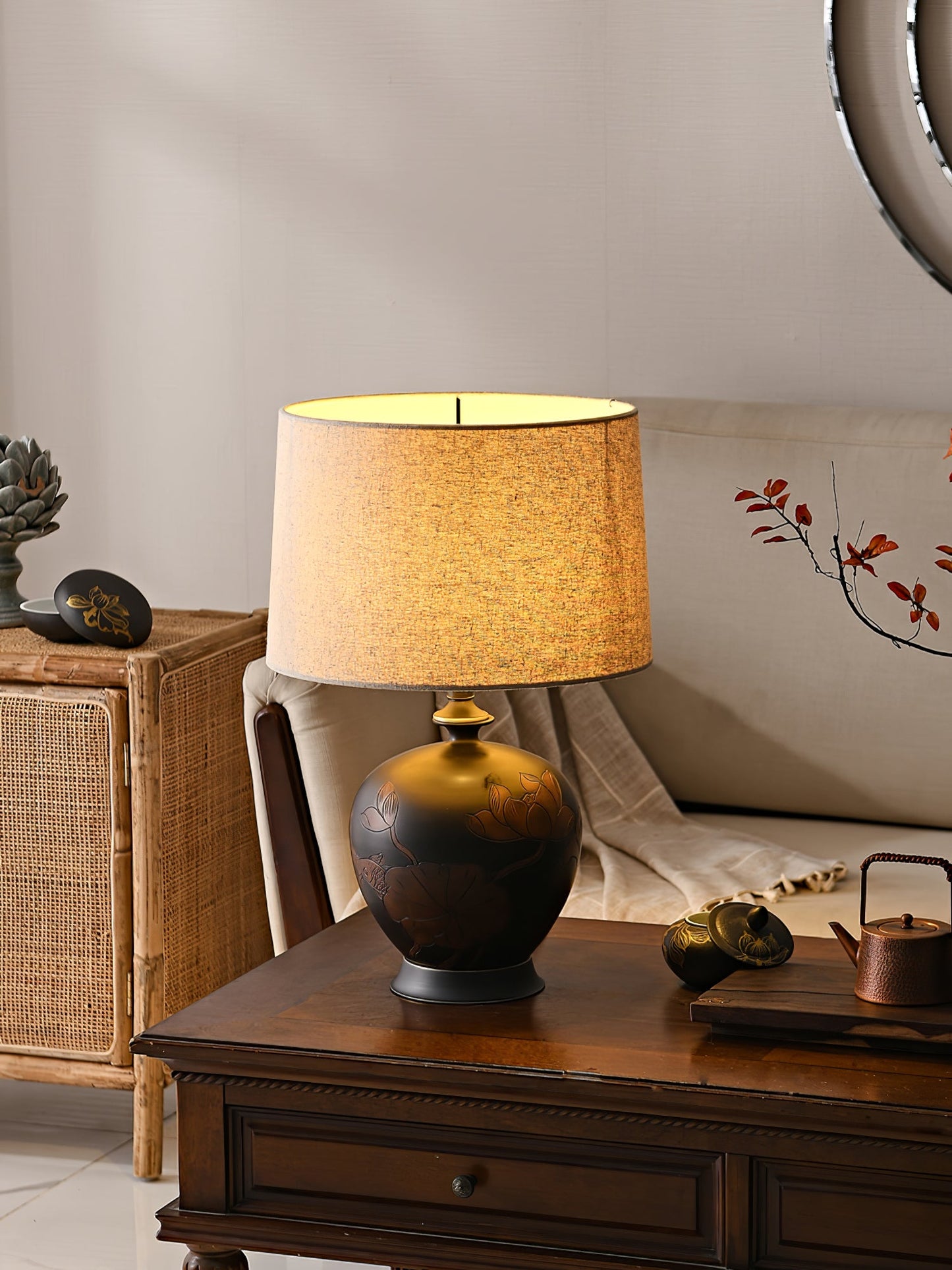 Fish Motif Ceramic Table Lamp