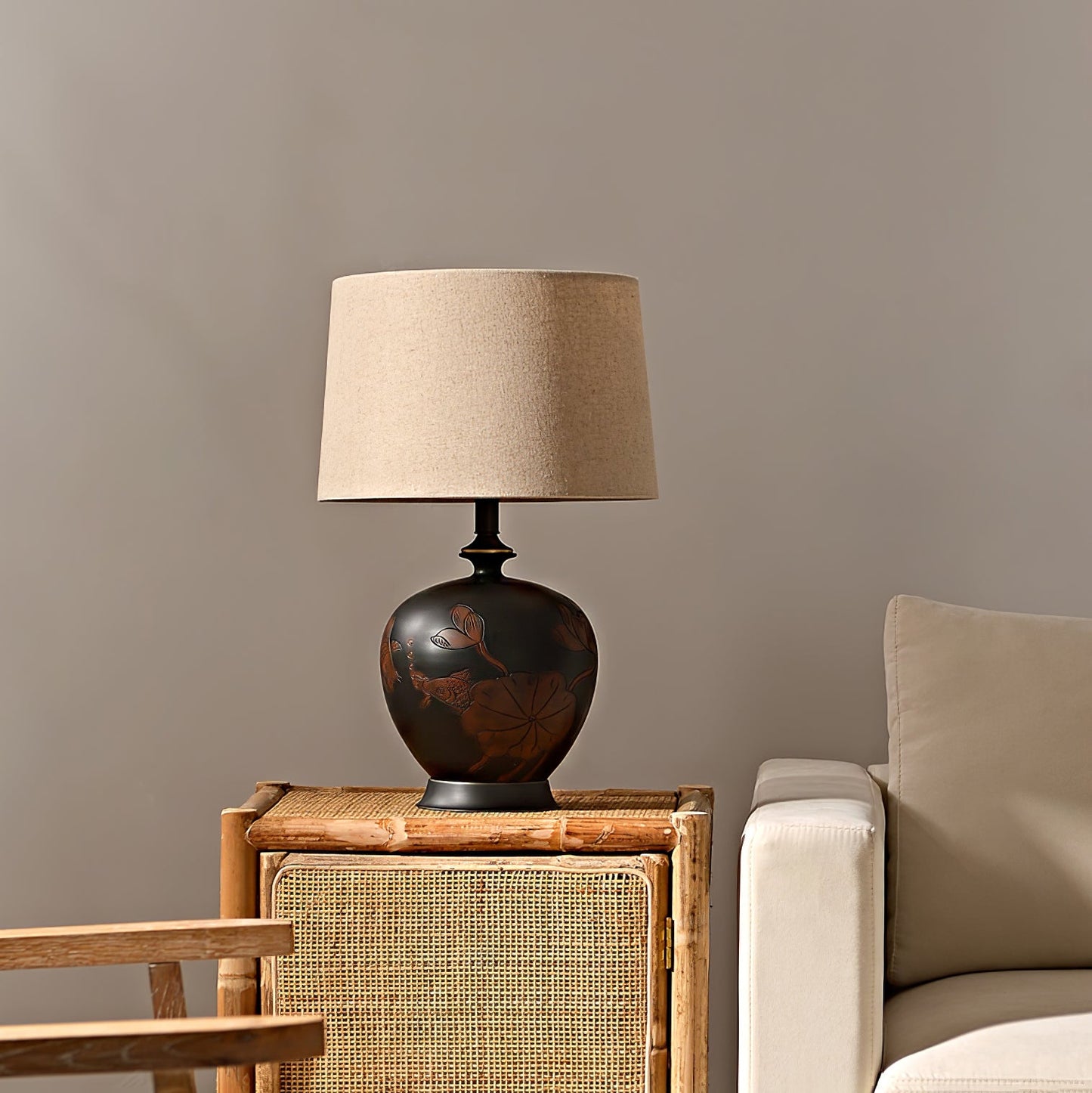 Fish Motif Ceramic Table Lamp