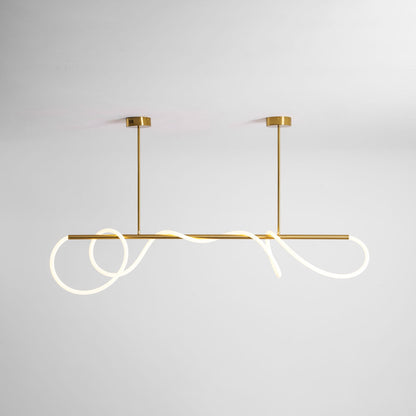 Serpentine Glow Gold Chandelier