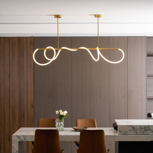 Serpentine Glow Gold Chandelier