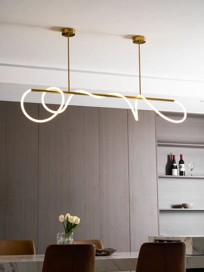Serpentine Glow Gold Chandelier