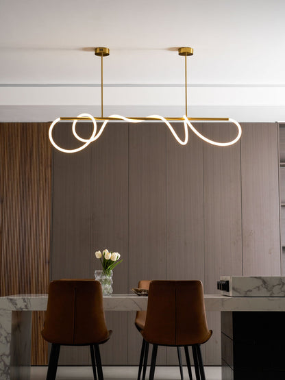Serpentine Glow Gold Chandelier