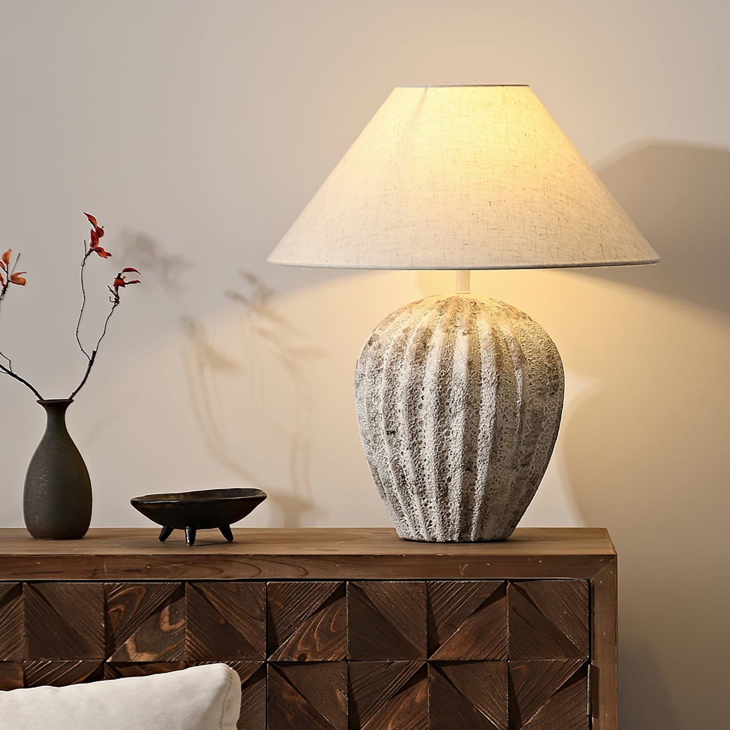 Fluted Ceramic Table Lamp