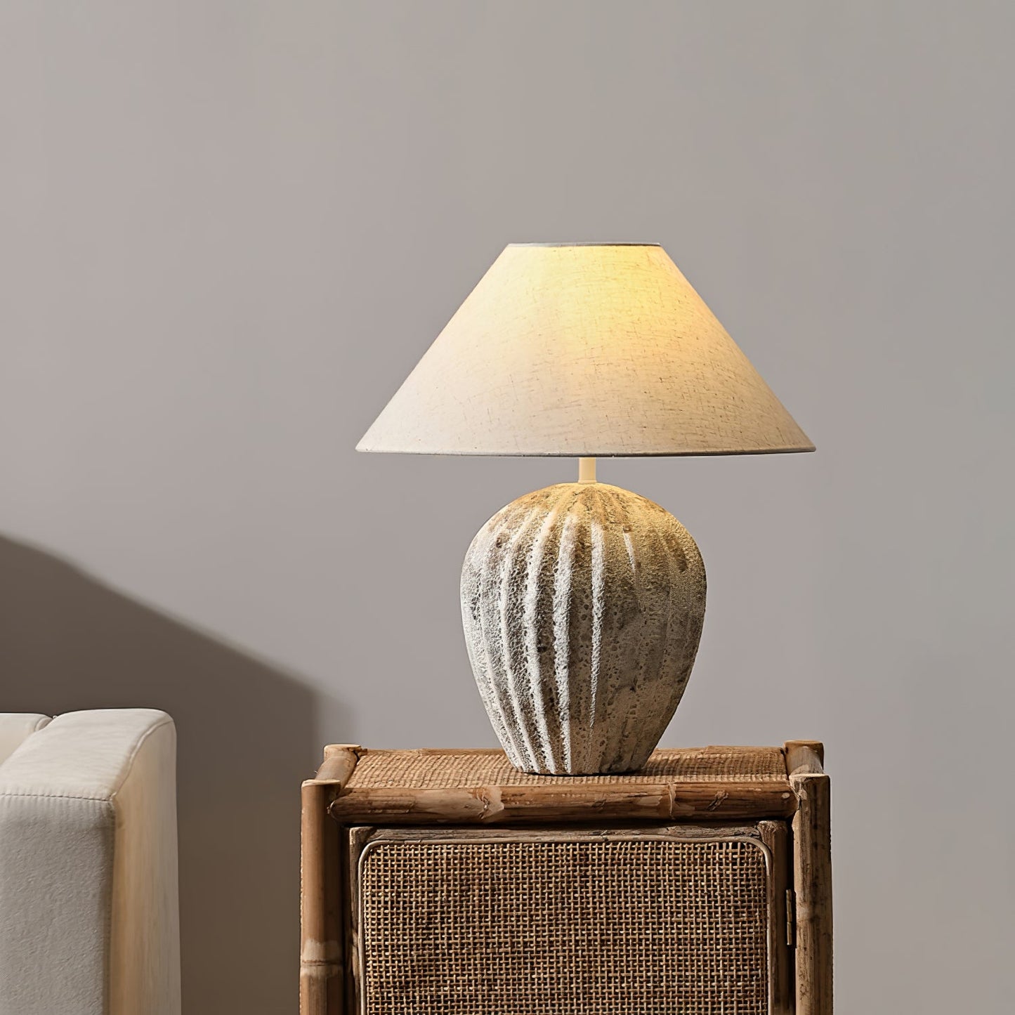 Fluted Ceramic Table Lamp