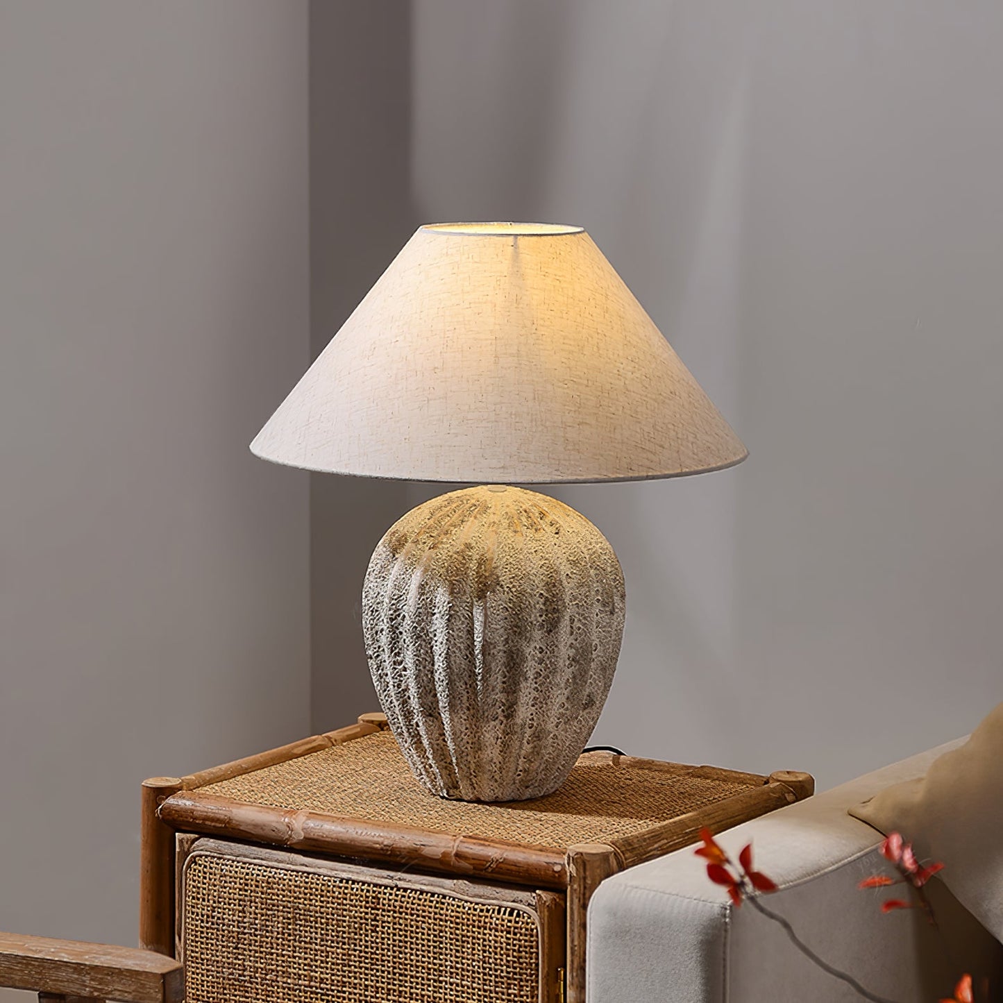 Fluted Ceramic Table Lamp