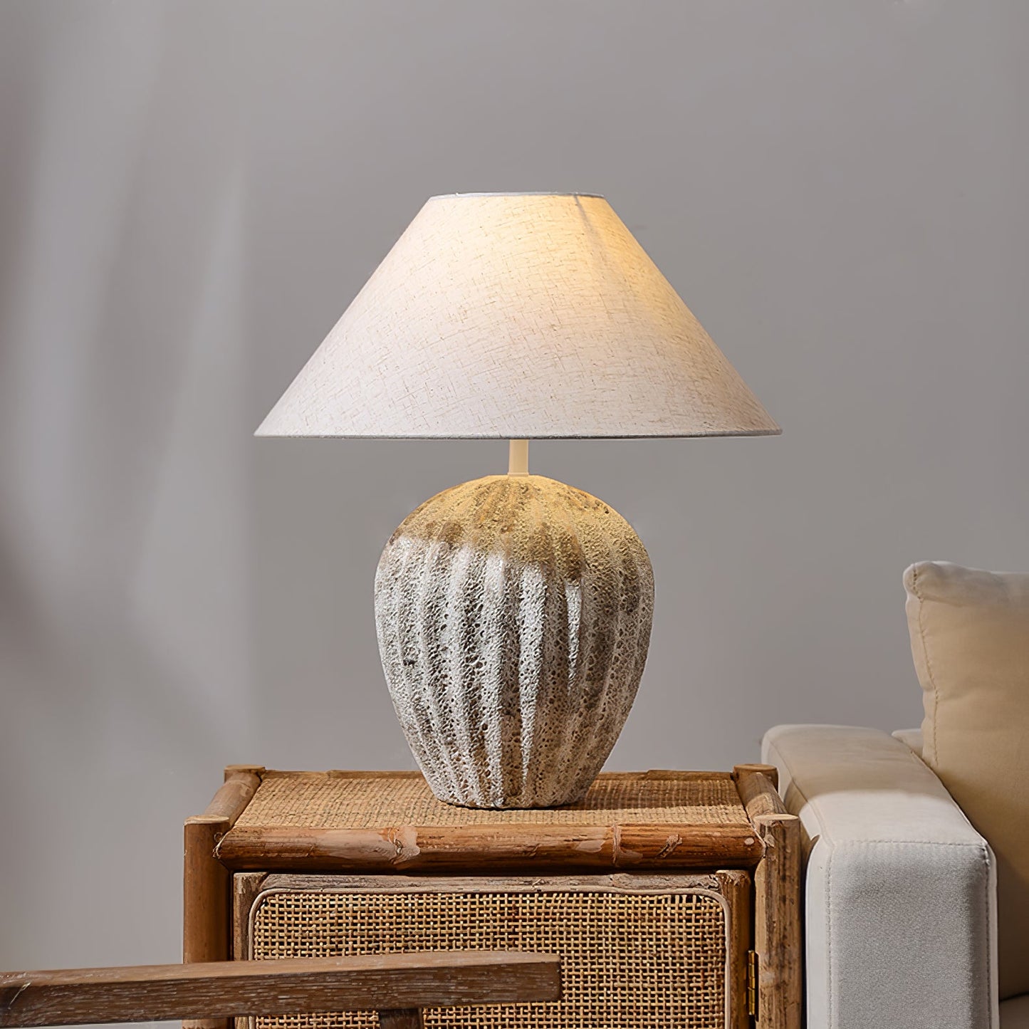 Fluted Ceramic Table Lamp