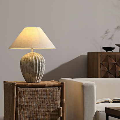 Fluted Ceramic Table Lamp