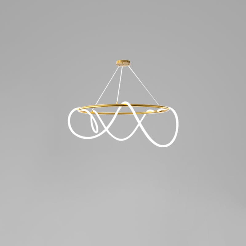 Serpentine Glow Gold Chandelier