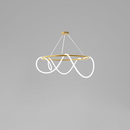 Serpentine Glow Gold Chandelier